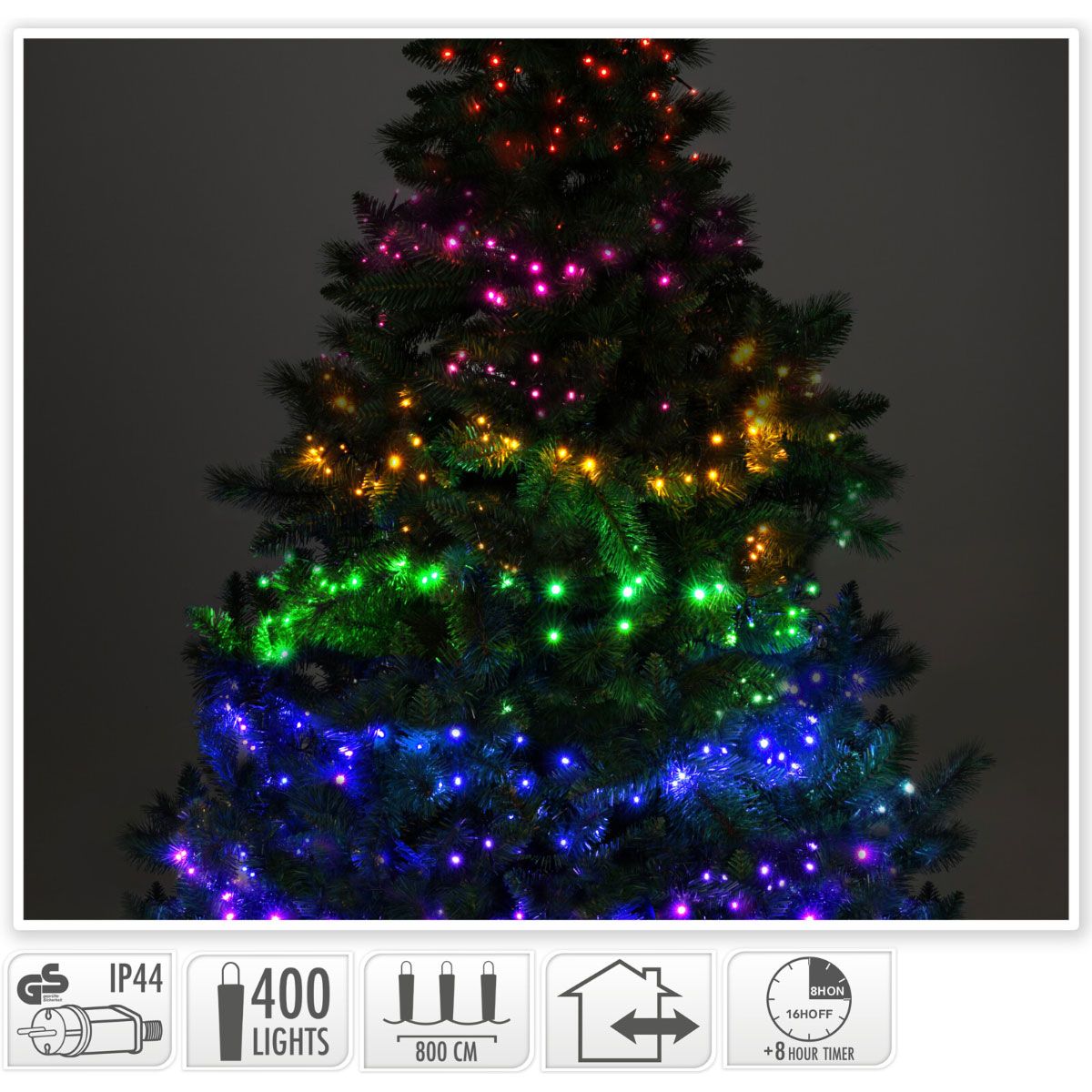 Clusterverlichting Multikleuren Mix - 8M - 400 Led