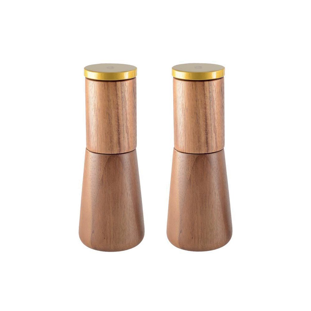 Zout en peper set hout 6,5x6,5x17,5 cm
