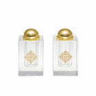 Zout en peper strooiers kristal goud 4x4x8 cm