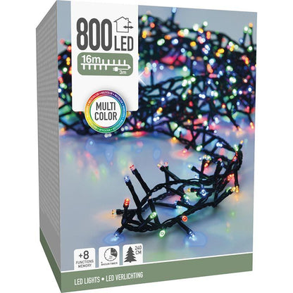 Microcluster - 800 Led - 16M - Multicolor - Timer - Lichtfuncties - Geheugen - Buiten