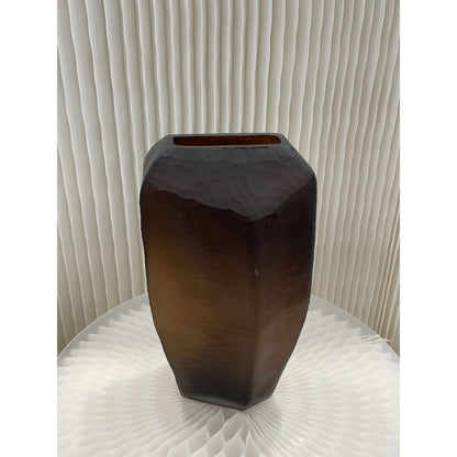 Vaas glas 38 cm chocolade