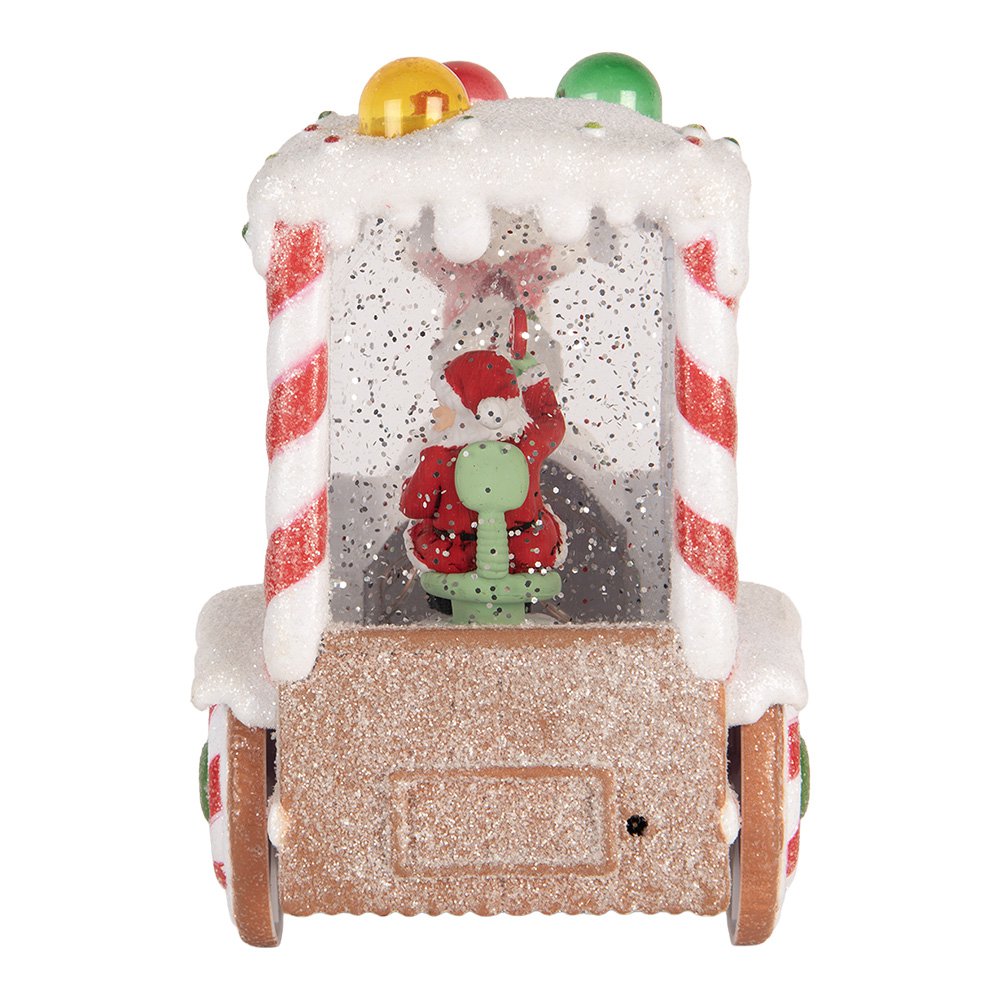 Kersttrein 19x12x18 cm wit kunststof LED muziek