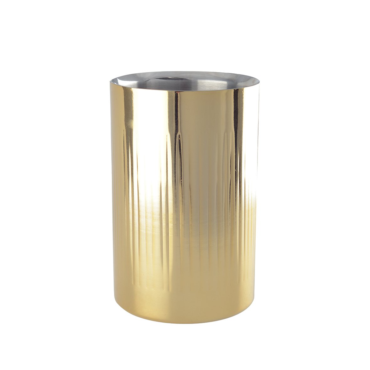 Wijnkoeler 12x12x20 cm metaal goud