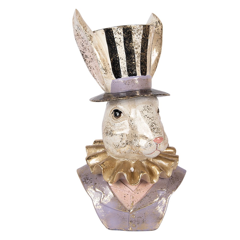 Decorative Figure Rabbit 14x12x27 cm Beige Plastic