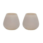 Waxinelichthouder set van 2 stuks matte ivory 12x11.5x12 cm