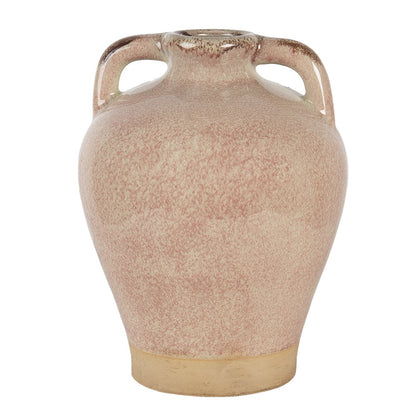 Vaas 19x25 cm roze beige keramiek