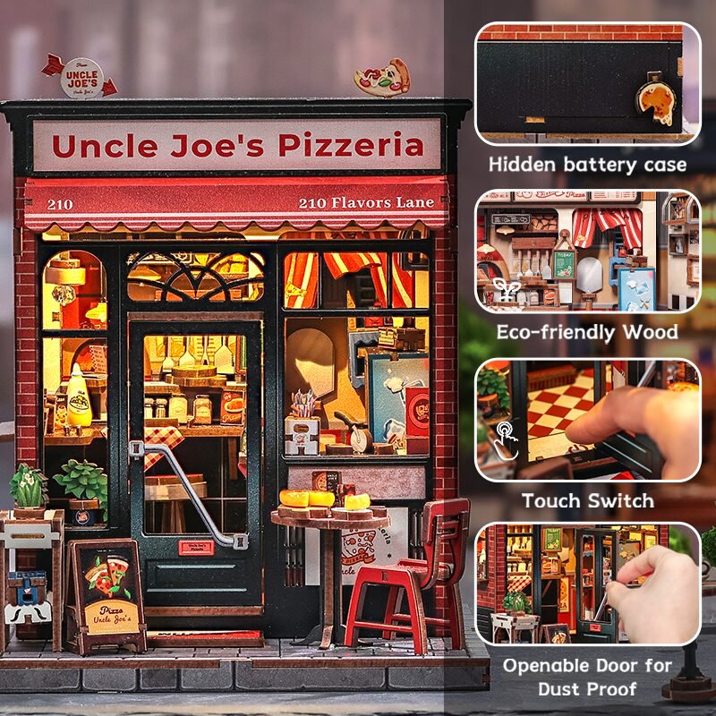 Cutebee, 3D DIY House, Uncle Joe's Pizzeria, CWGC210,15.5x16x19.5cm