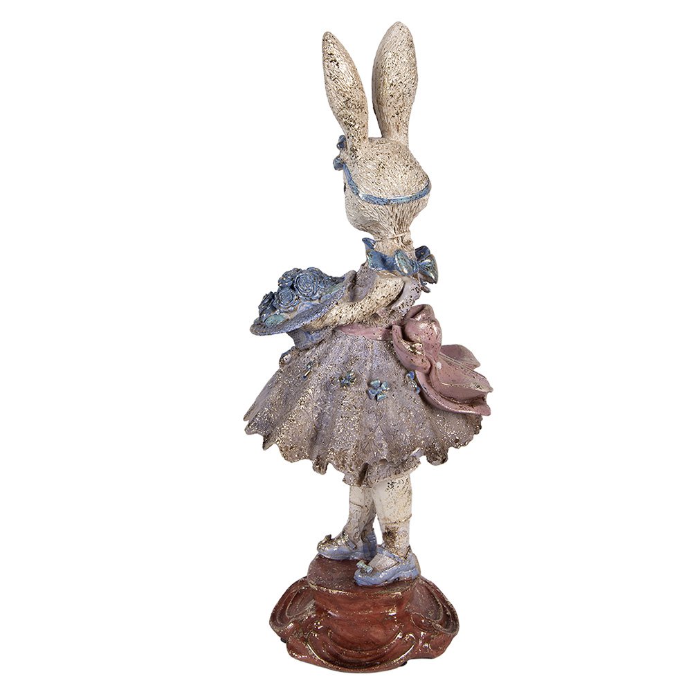 Decoratie Beeld Konijn 15x14x35 cm Beige Kunststof