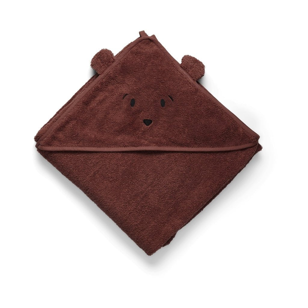 Baby handdoek met capuchon 70x70 cm mahonie
