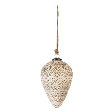 Christmas Bauble 21 cm White Glass Christmas Tree Decoration