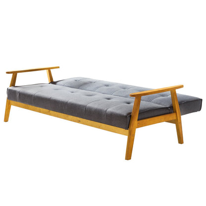 Slaapbank 190x85x81 cm donkergrijs geweven stof eucalyptus