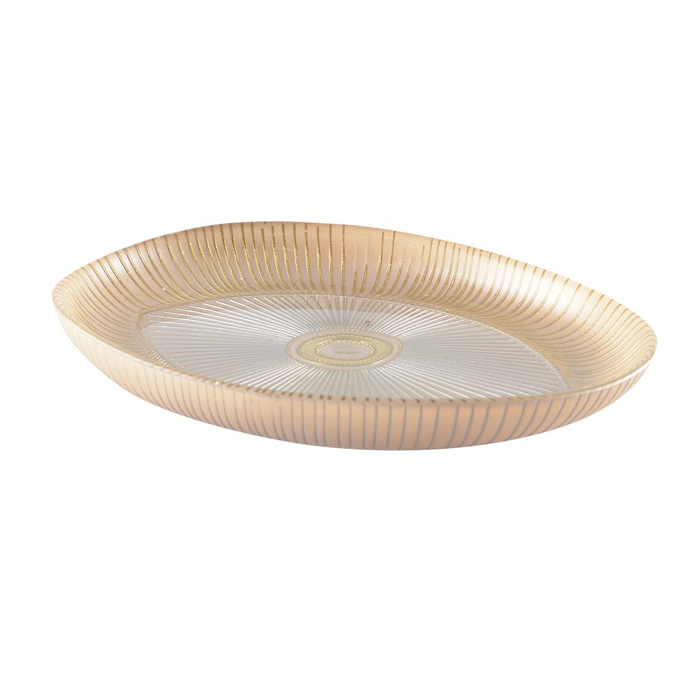 Ovale cup 22x15.5 cm beige glas