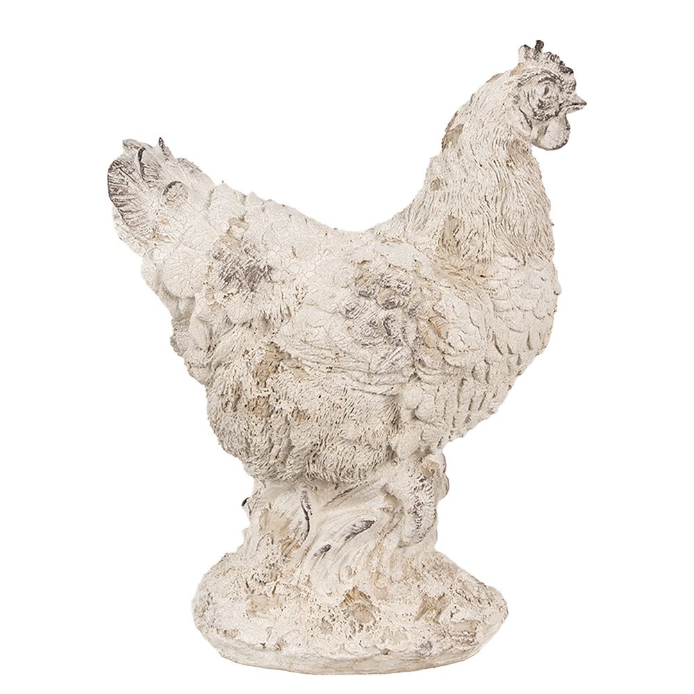 Kip beeld 26 cm beige polyresin