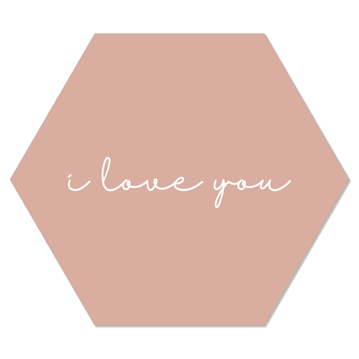 Wall hexagon I love you salmon