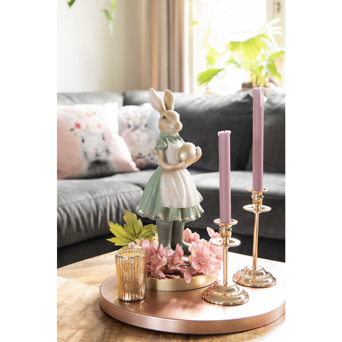 Candlestick 15 cm Gold-colored iron Candle holder