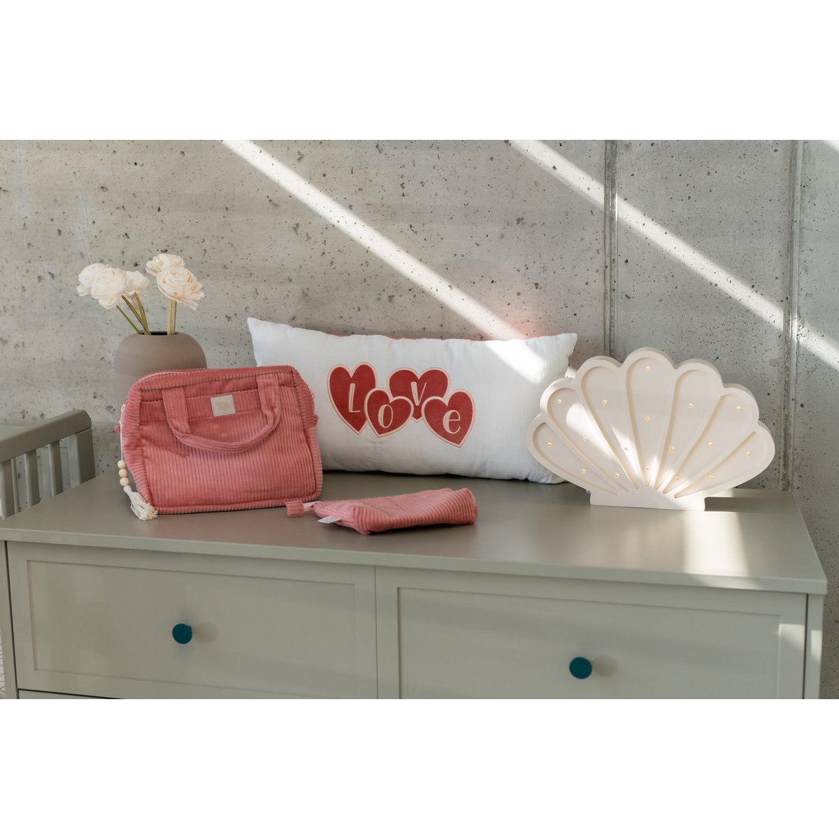 Make-up tasjes set 2 stuks katoen koraal