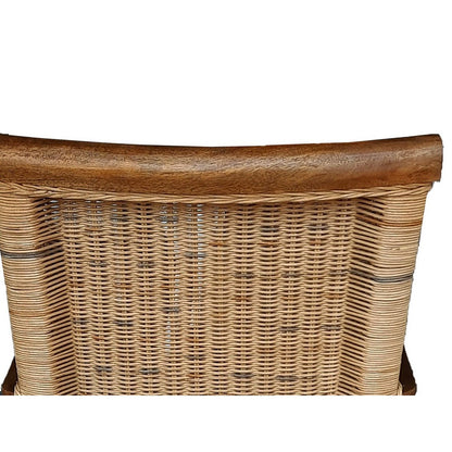 Eetkamerstoelen Set Van 2 Rotan Met Armleuningen Tabacco