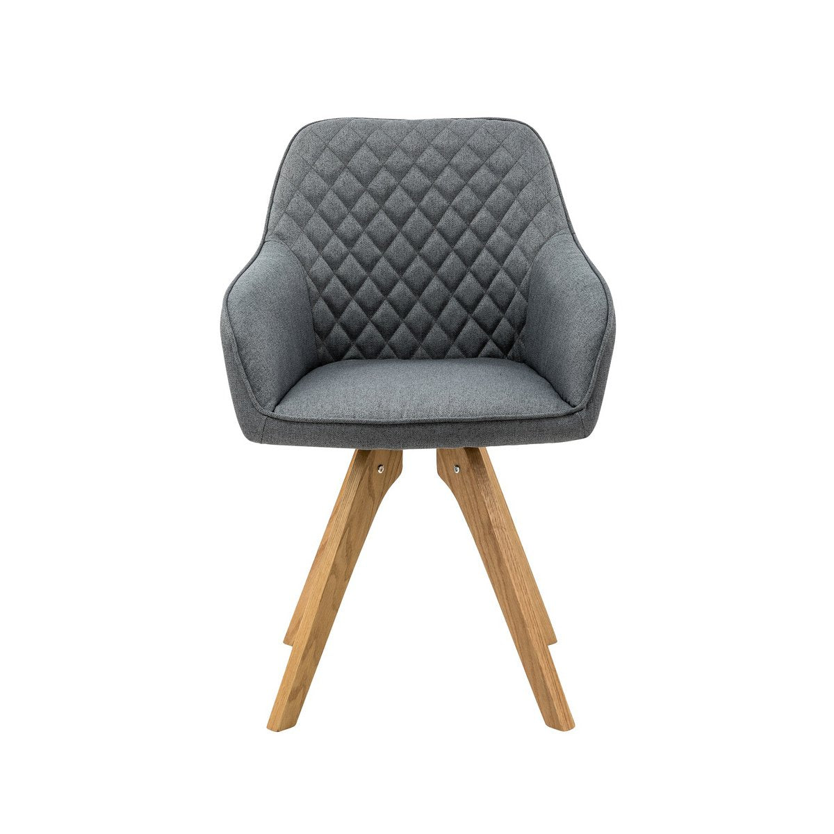 Fauteuil set van 2 grijs eikenhout textiel
