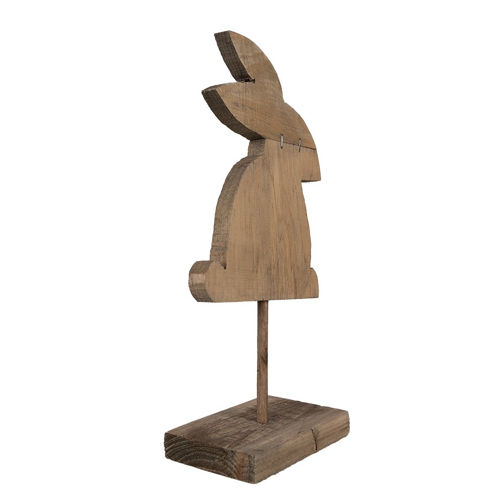 Decoratie Beeld Konijn 14x8x32 cm Bruin Hout