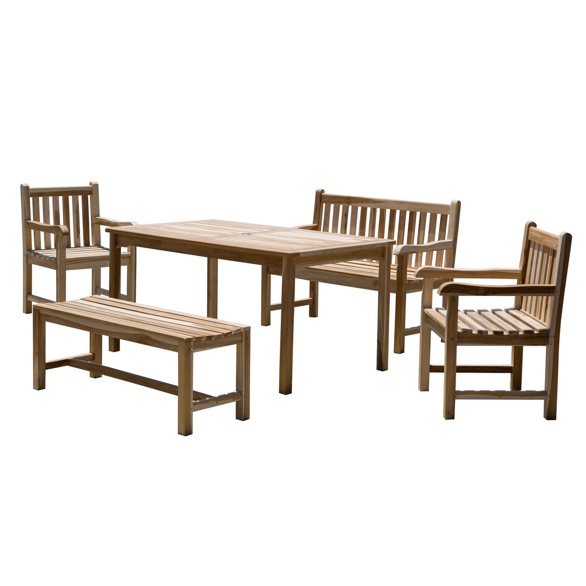 Zitgroep 5-delig met 2 fauteuils, 2 banken en tafel
