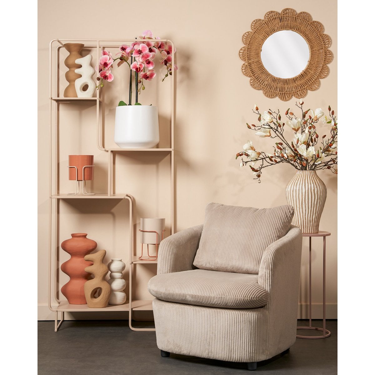 Wandkast Jules 76x30x178 cm ijzer bruin