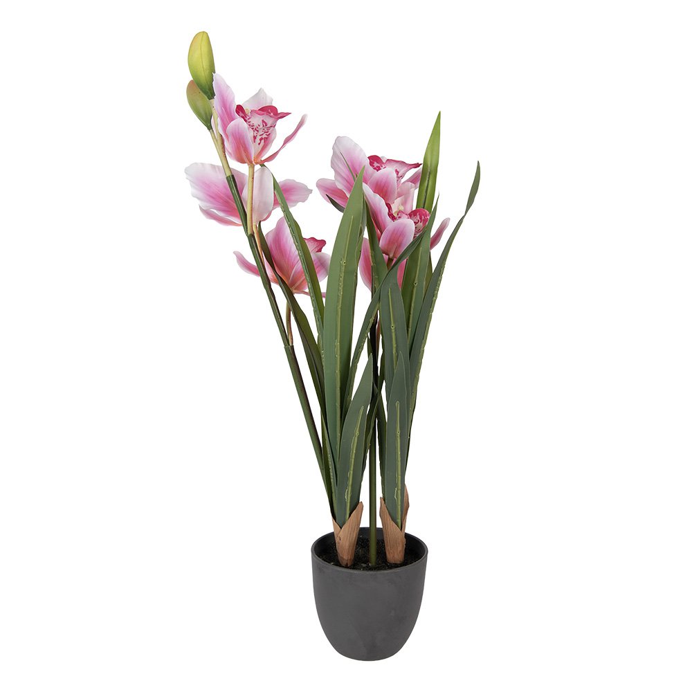 Kunstplant 55 cm roze kunststof