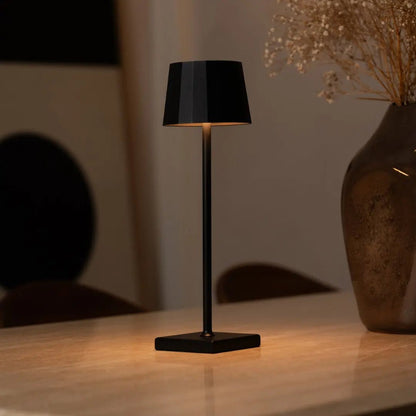 Tafellamp oplaadbaar ijzer zwart Ø10x38 cm USB-C dimbaar