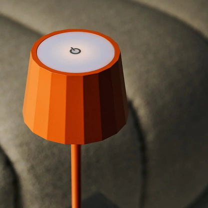 Tafellamp oranje metaalijzer draadloos dimbaar 38 cm