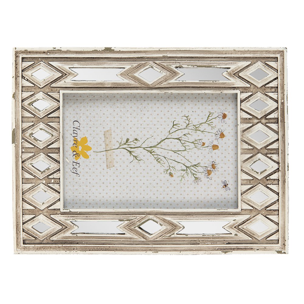 Fotolijst 10x15 cm beige polyresin