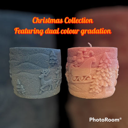 Hier is het! Kerstkoetspijlerkaars met reliëf