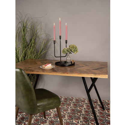 Candlestick 43 cm Black Iron Candle Holder