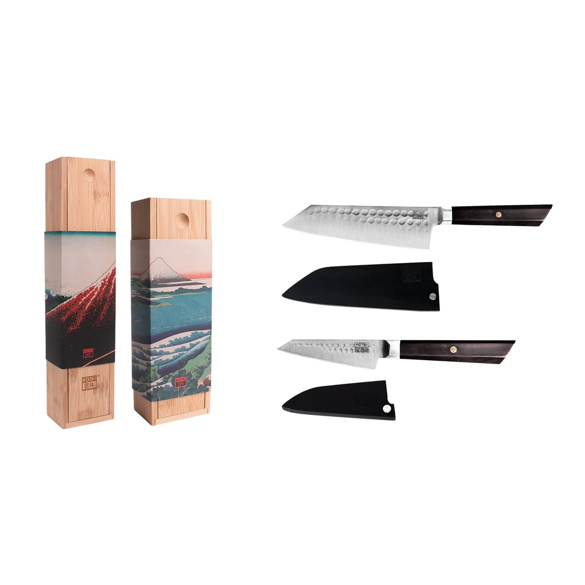 Messenset Bunka 2 stuks schilmes santoku Japans staal