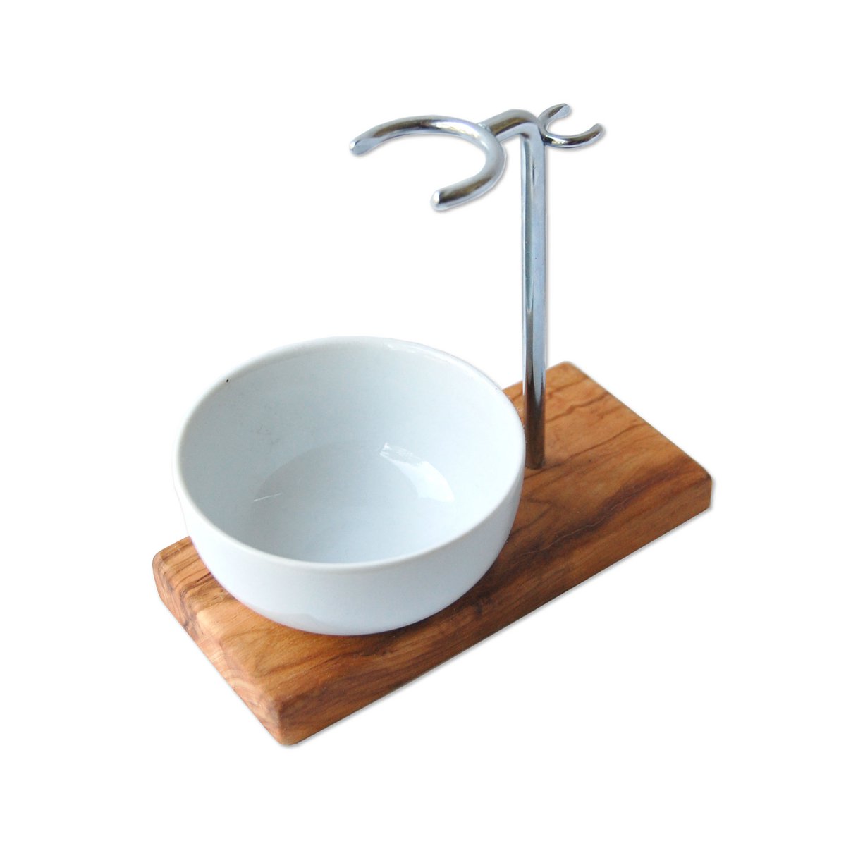 Scheerkwasthouder met scheerkwast olijfhout