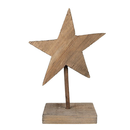 Houten ster decoratie 15x8x21 cm bruin