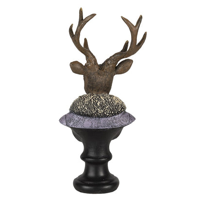 Beeld hert 10x9x23 cm polyresin bruin paars