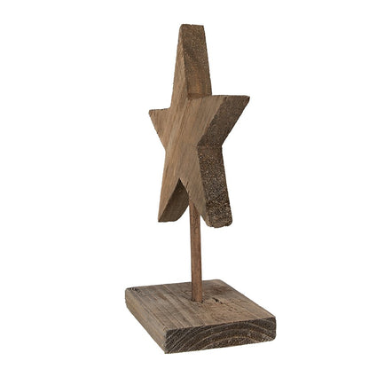 Houten ster decoratie 15x8x21 cm bruin
