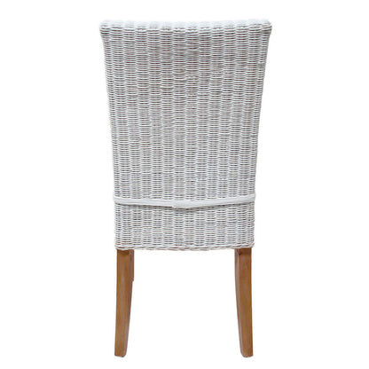 Eetkamer Stoelen Rattan Set Van 4 Stuks Wit Cardine Modern