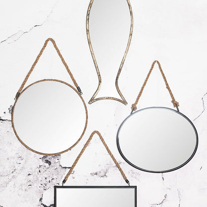 Mirror 50x40 cm Black MDF Large Mirror