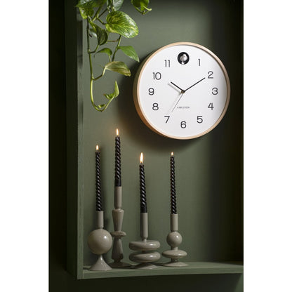 Wandklok 32 cm hout wit