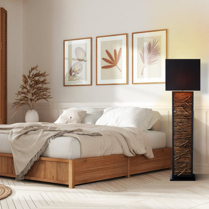 Vloerlamp drijfhout naturel zwart 163 cm