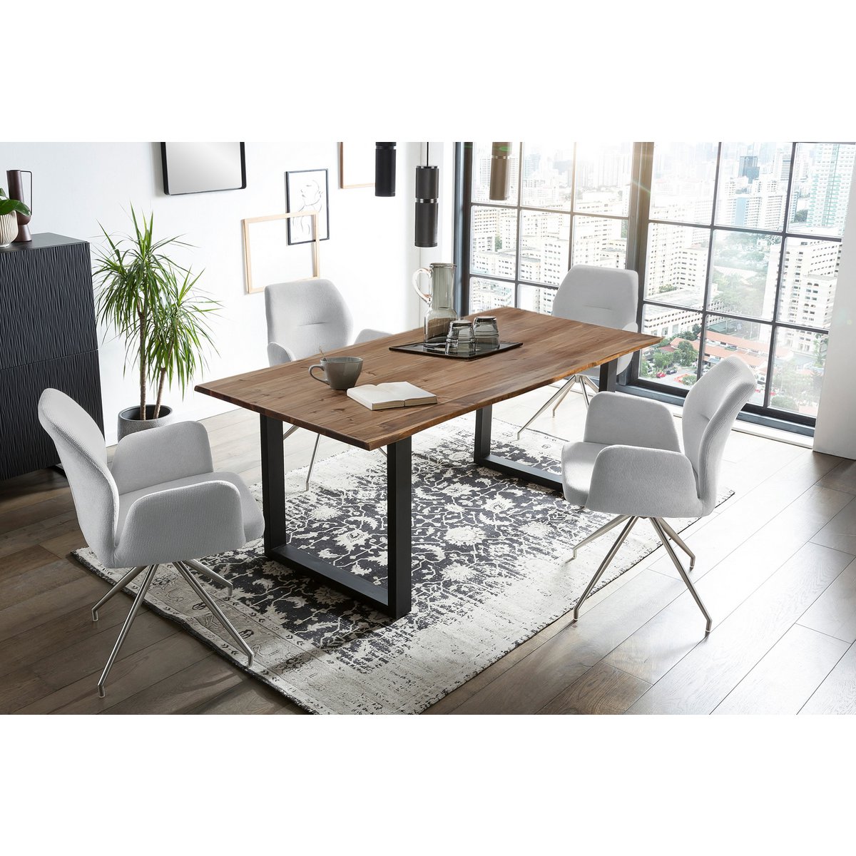 Dining set 5-piece 160x90 cm
