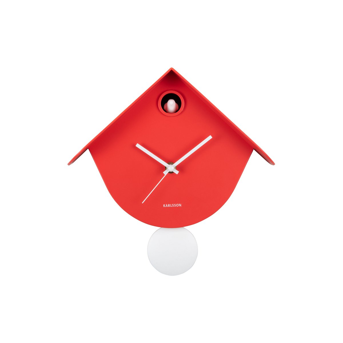 Wandklok 26 cm rood retro