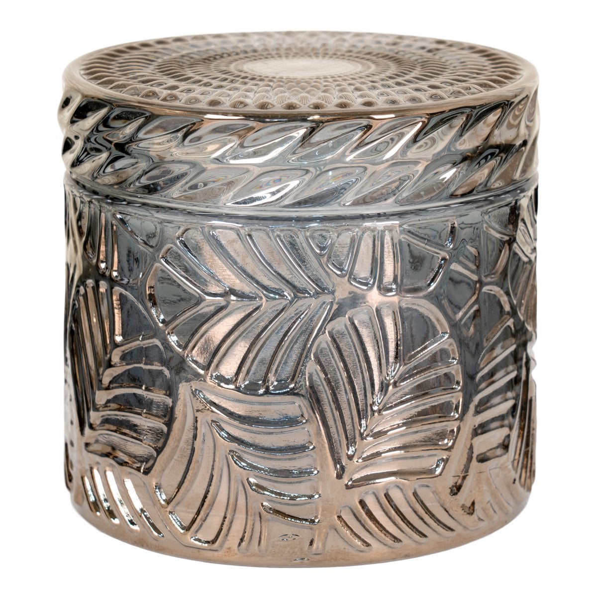 Potten glas gerookt Ø9x8,5 cm set van 2