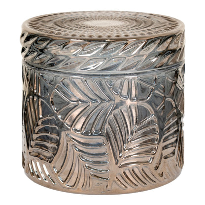 Potten glas gerookt Ø9x8,5 cm set van 2