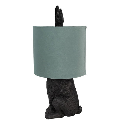 Tafellamp konijn 43 cm zwart groen kunststof