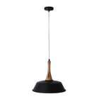 Hangerlamp Culum Ø36 cm metaal zwart koper hout E27