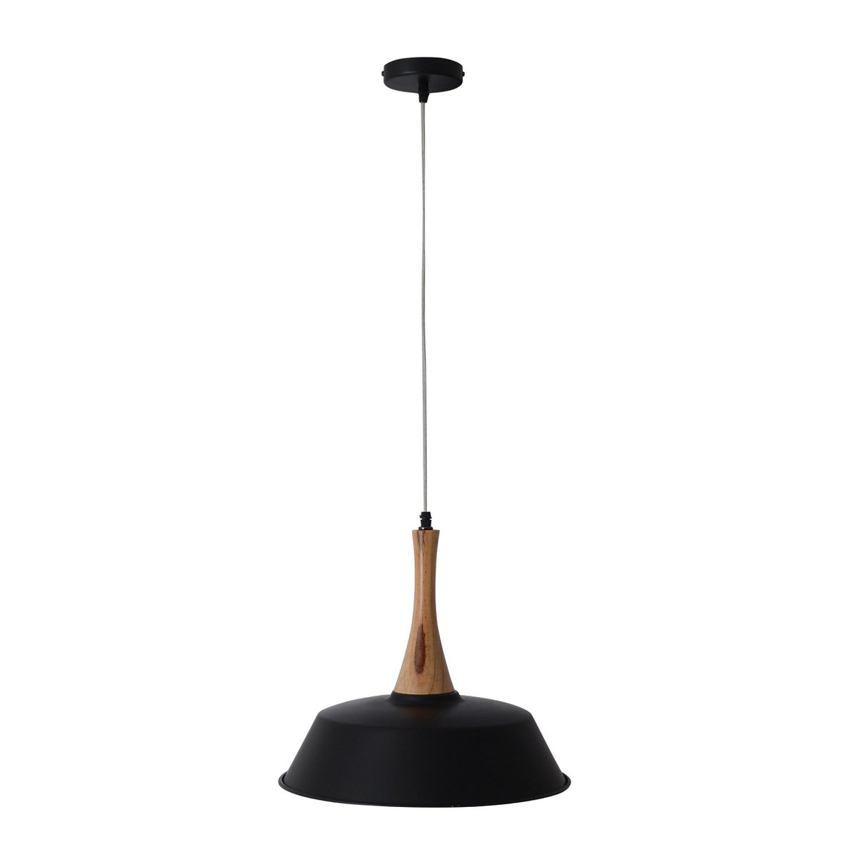 Hangerlamp Culum Ø36 Cm Metaal Zwart Koperen Met Hout E27