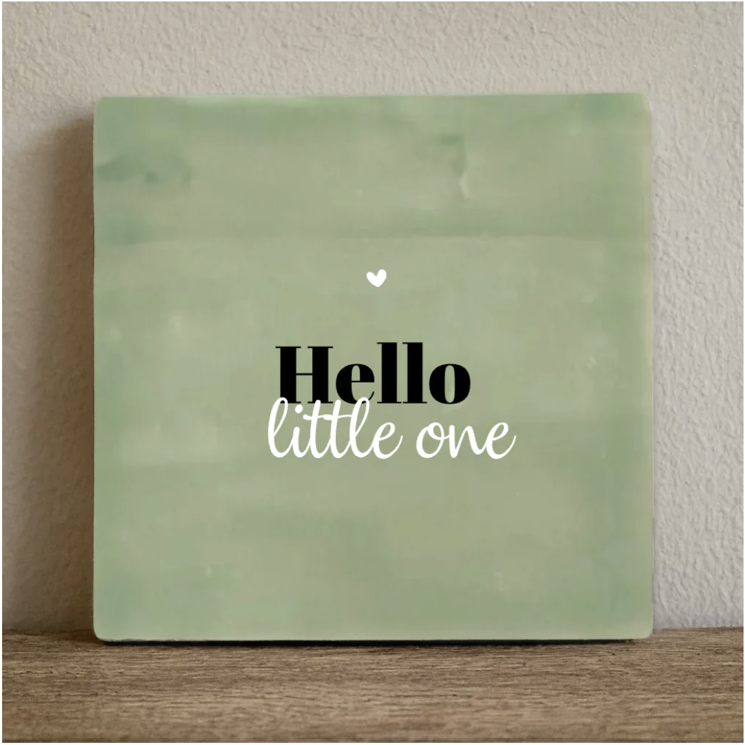 Tile hello little one - 10x10 cm