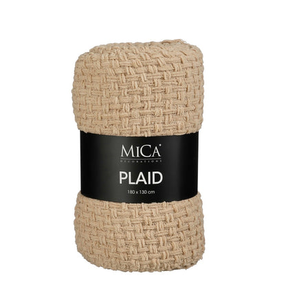 Plaid 180x130 cm polyester beige