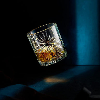 Whiskyglazen set met whiskystenen kristal zwart goud